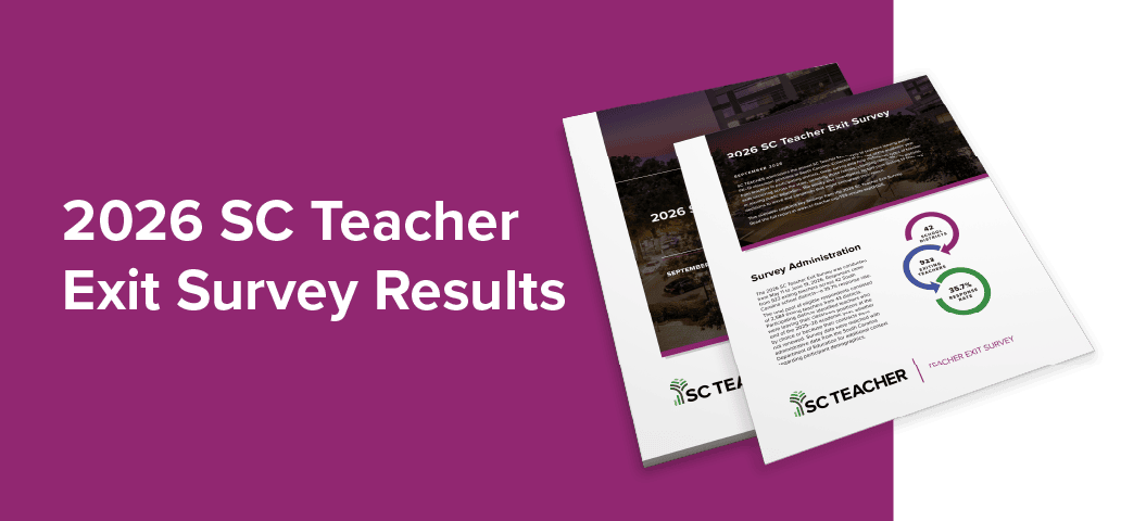 Cover rending of 2026 SC Teacher Exit Survey report and overview